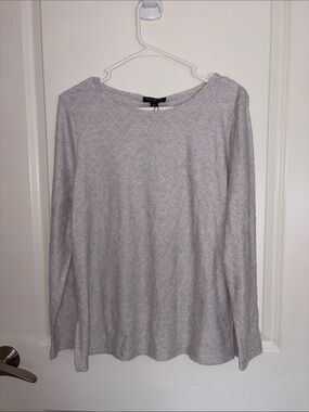 Mario Serrani Light Gray Textured Long Sleeve Top